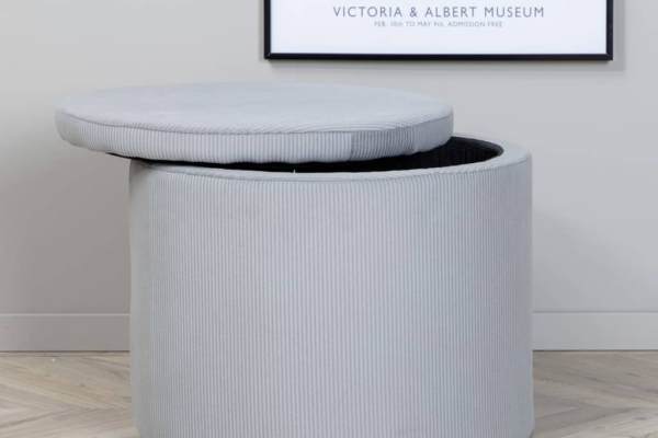 Venture Home Poef Dunken 51x51x43 cm ribfluweel grijs