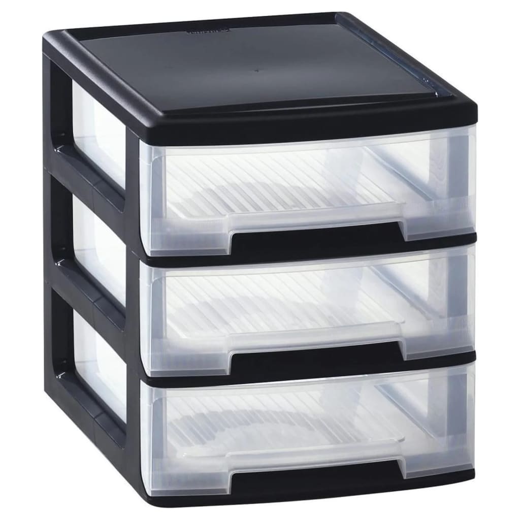 Bureauladeblok Babel A4 3x5 L zwart en transparant - Curver