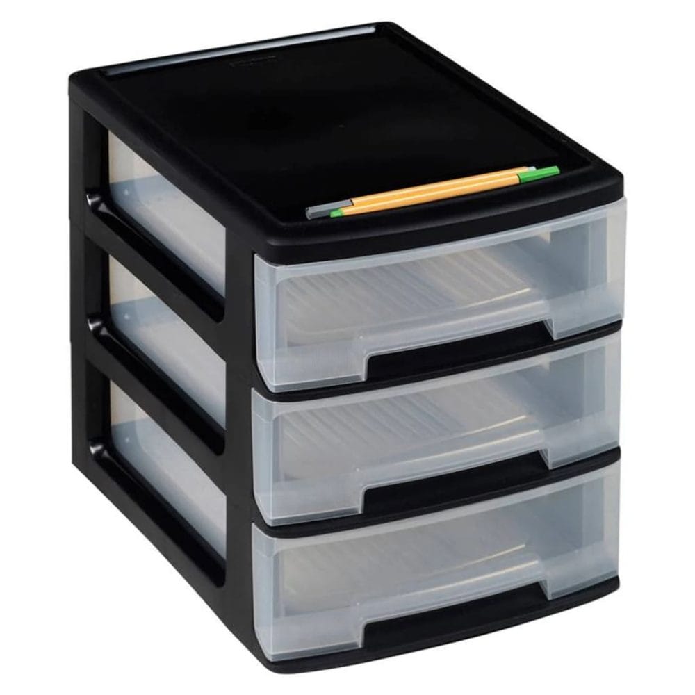 Bureauladeblok Babel A4 3x5 L zwart en transparant - Curver