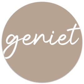 Muurcirkel Beige 'Geniet'