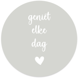 Muurcirkel beige 'Geniet Elke Dag'