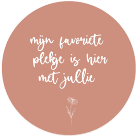 Muurcirkel Roze 'Mijn Favoriete Plekje Is Hier Met Jullie'
