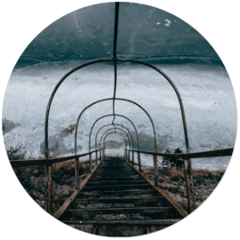 Muurcirkel foto 'Mystic Bridge'