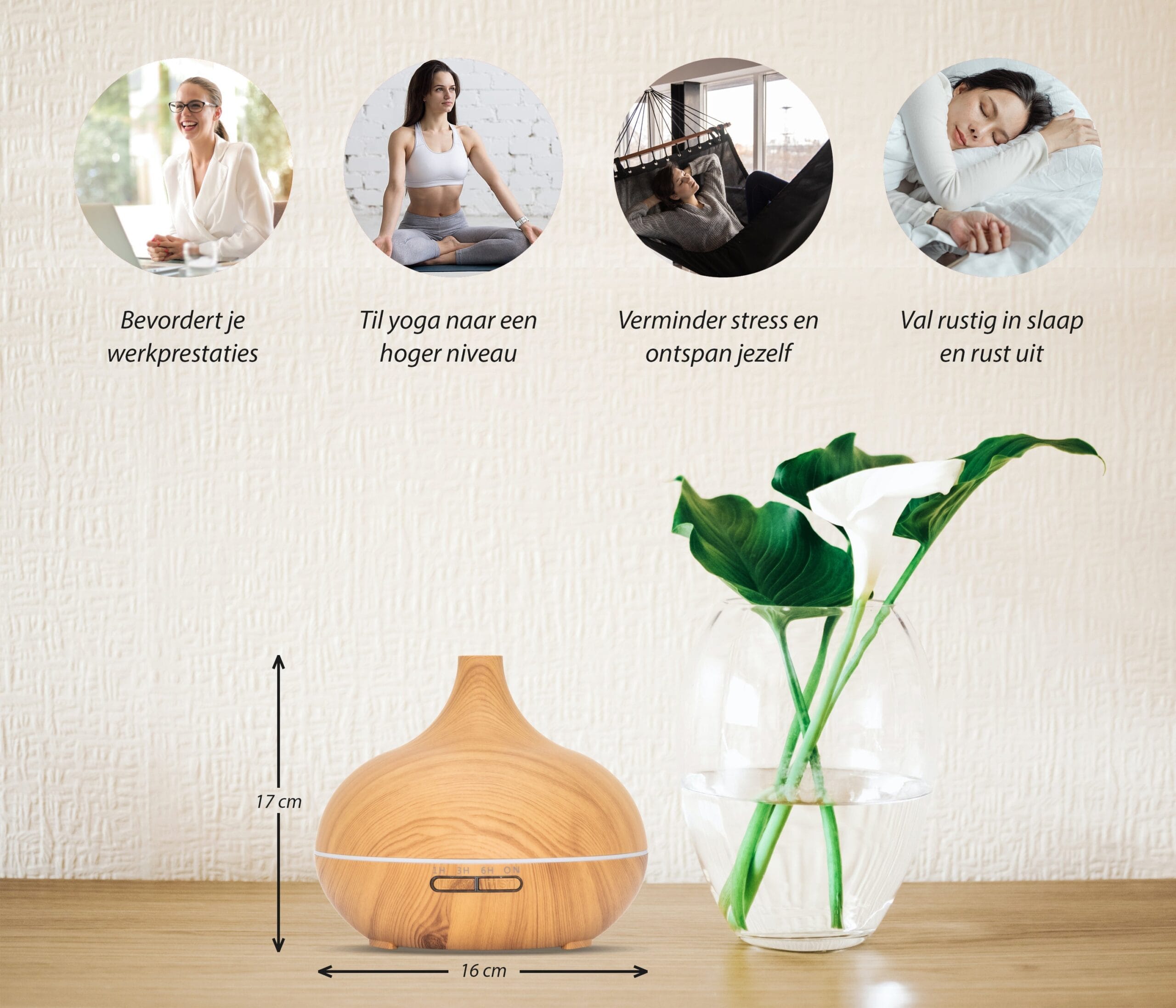 Aroma Diffuser Light Wood Naturel 'Essential Pro' - Afbeelding 7