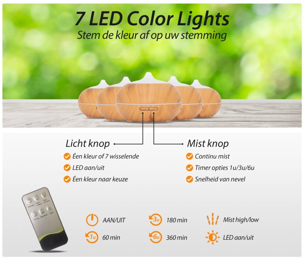 Aroma Diffuser Light Wood - Sun Shine Pro - Afbeelding 7
