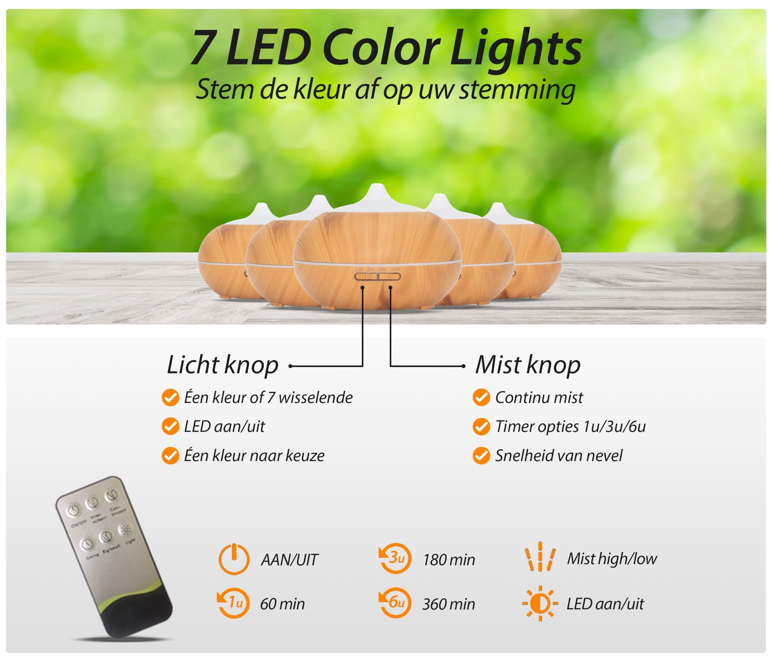 Aroma Diffuser Light Wood - Sun Shine Pro - Afbeelding 7