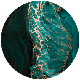 Muurcirkel Art 'Green Marble'