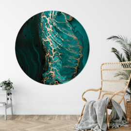 Muurcirkel Art 'Green Marble'