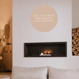 Muurcirkel zalmkleur 'Cozy Nights'