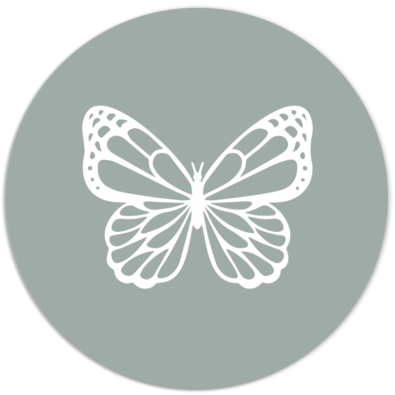 Muurcirkel art 'Evergreen Butterfly'