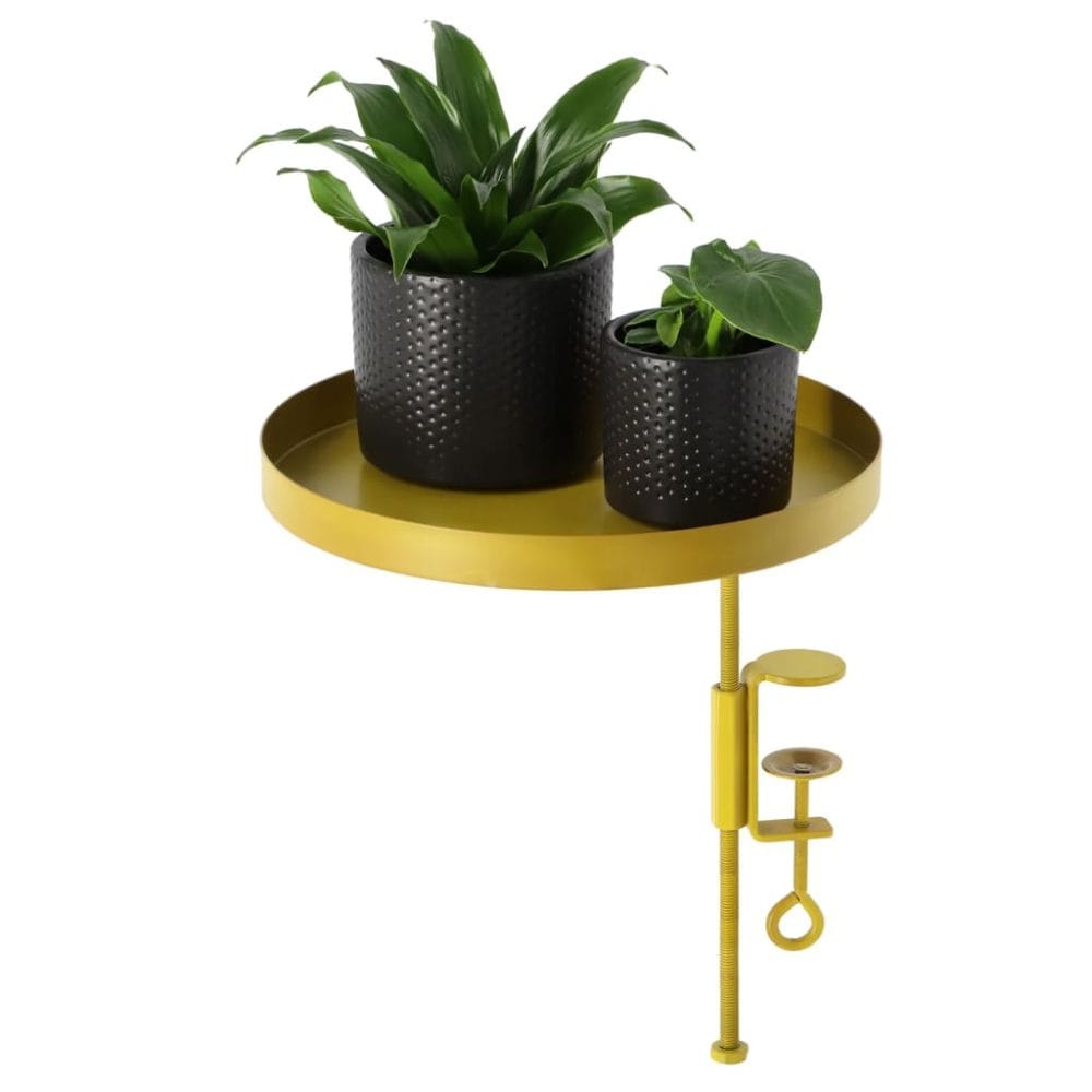 Esschert Design Plantenblad met klem rond L goudkleurig