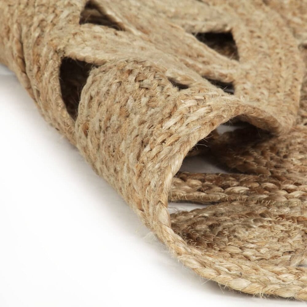 Handgemaakt Vloerkleed Rond Gevlochten Jute met ruitpatroon 'Matching Pattern' - Afbeelding 2