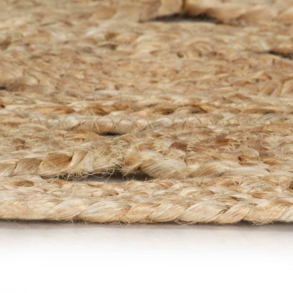 Handgemaakt Vloerkleed Rond Gevlochten Jute met ruitpatroon 'Matching Pattern' - Afbeelding 3