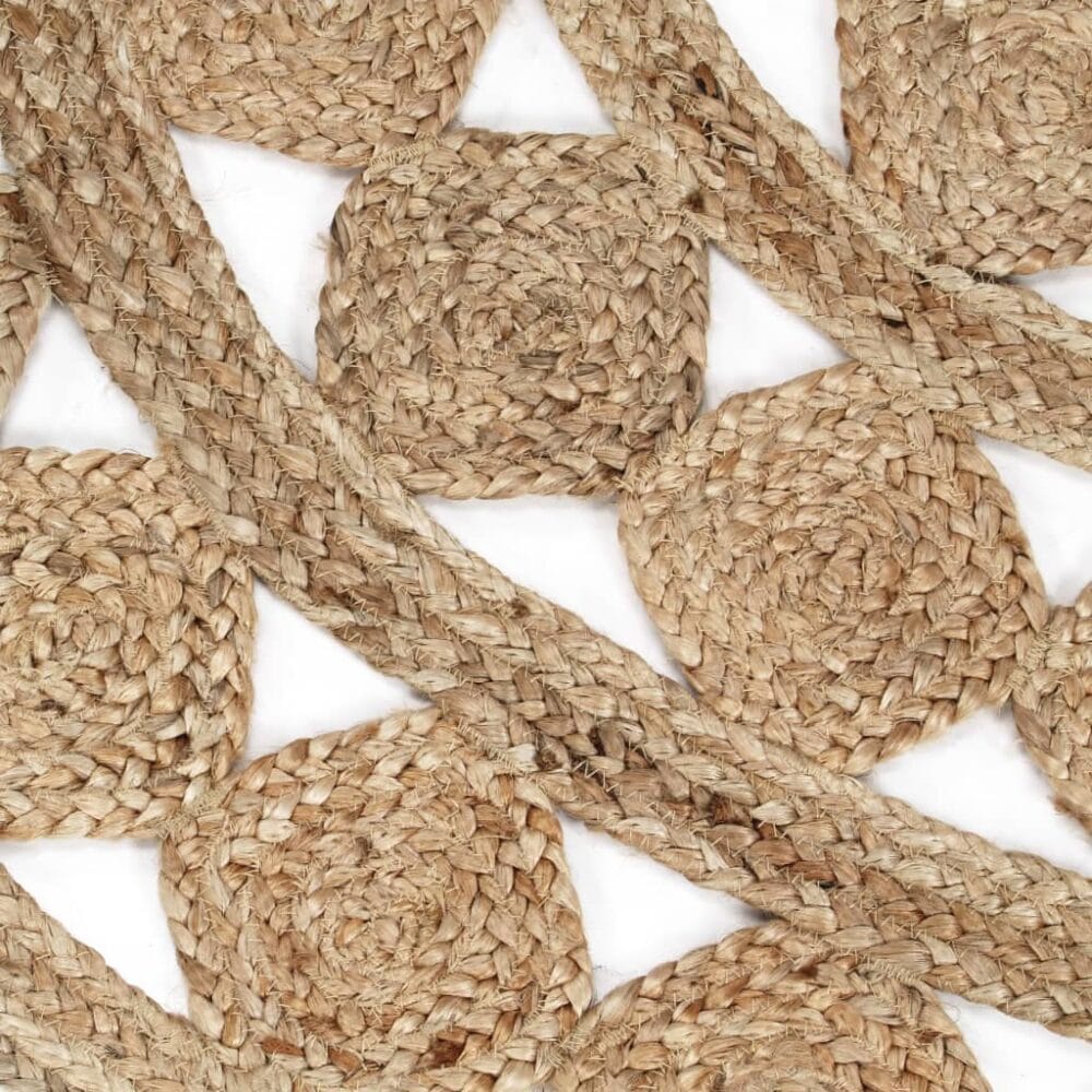 Handgemaakt Vloerkleed Rond Gevlochten Jute met ruitpatroon 'Matching Pattern' - Afbeelding 4