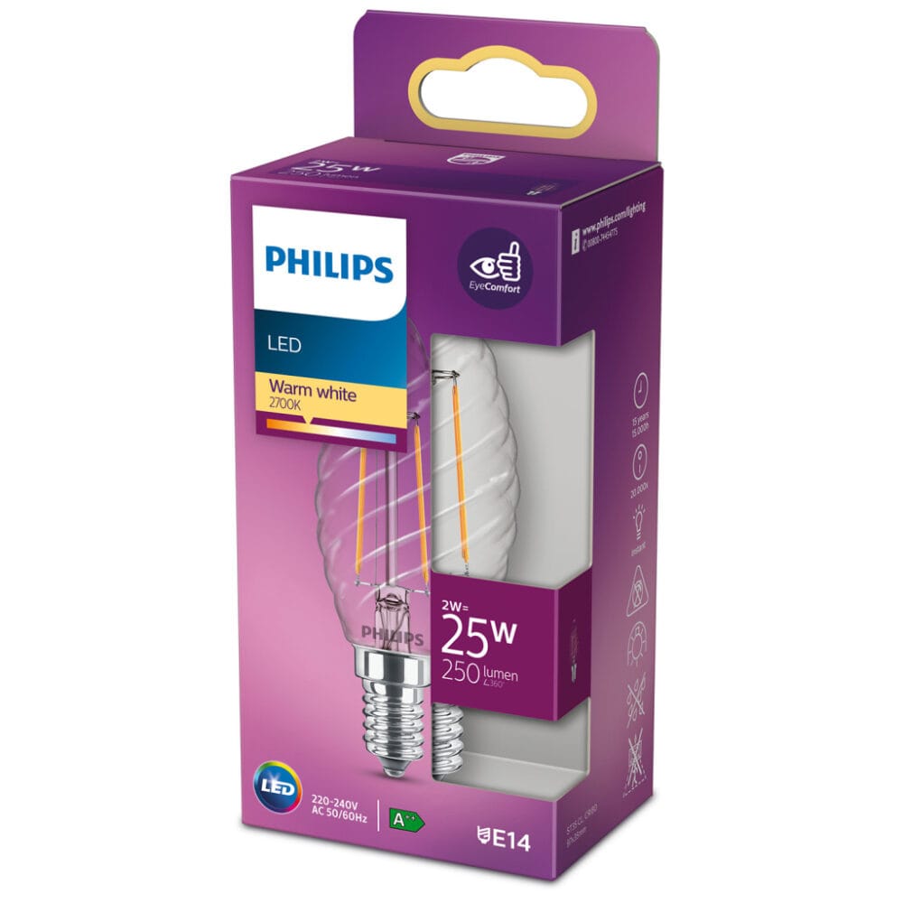 Philips LED Classic Kaarslamp 25W E14 Warm Wit - Afbeelding 2