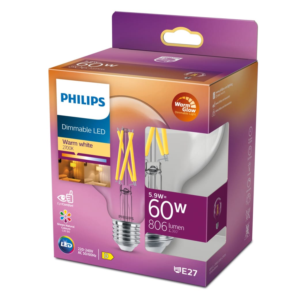 Philips Led Cl G93 Cl Wgd 60w E27 - Afbeelding 4