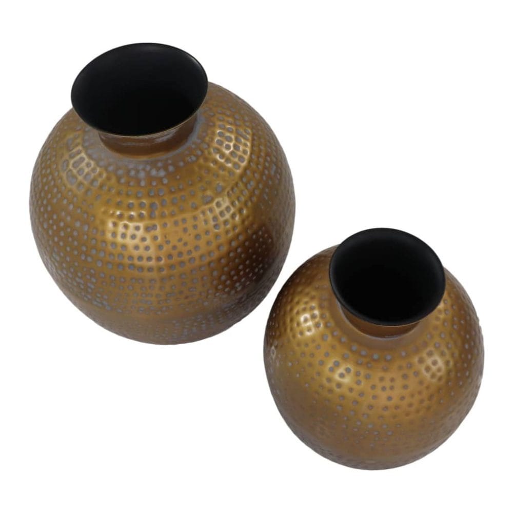 Vaas goud grijs 30x35 cm 'Padua' - HSM Collection