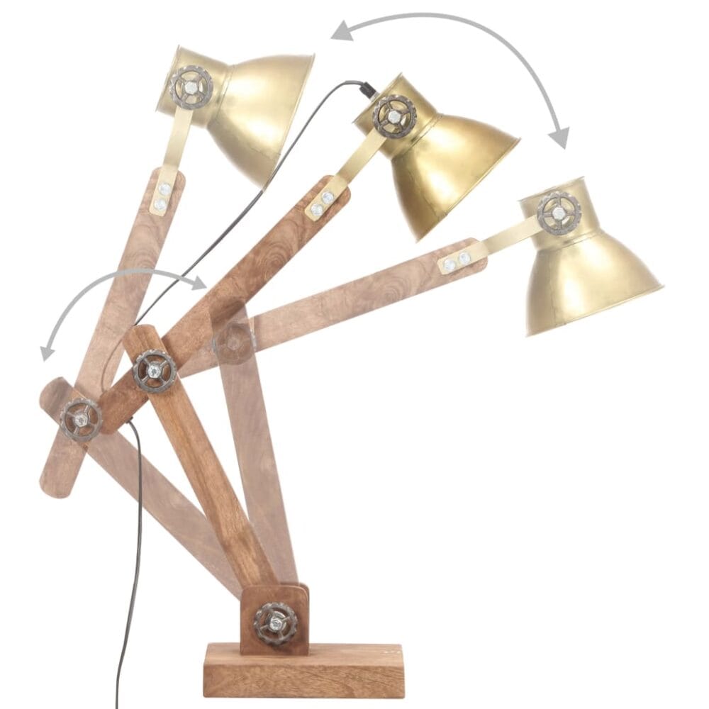 Bureaulamp Industrieel Rond Messingkleurig 58x18x90cm 'Shiny Desk' - Afbeelding 10