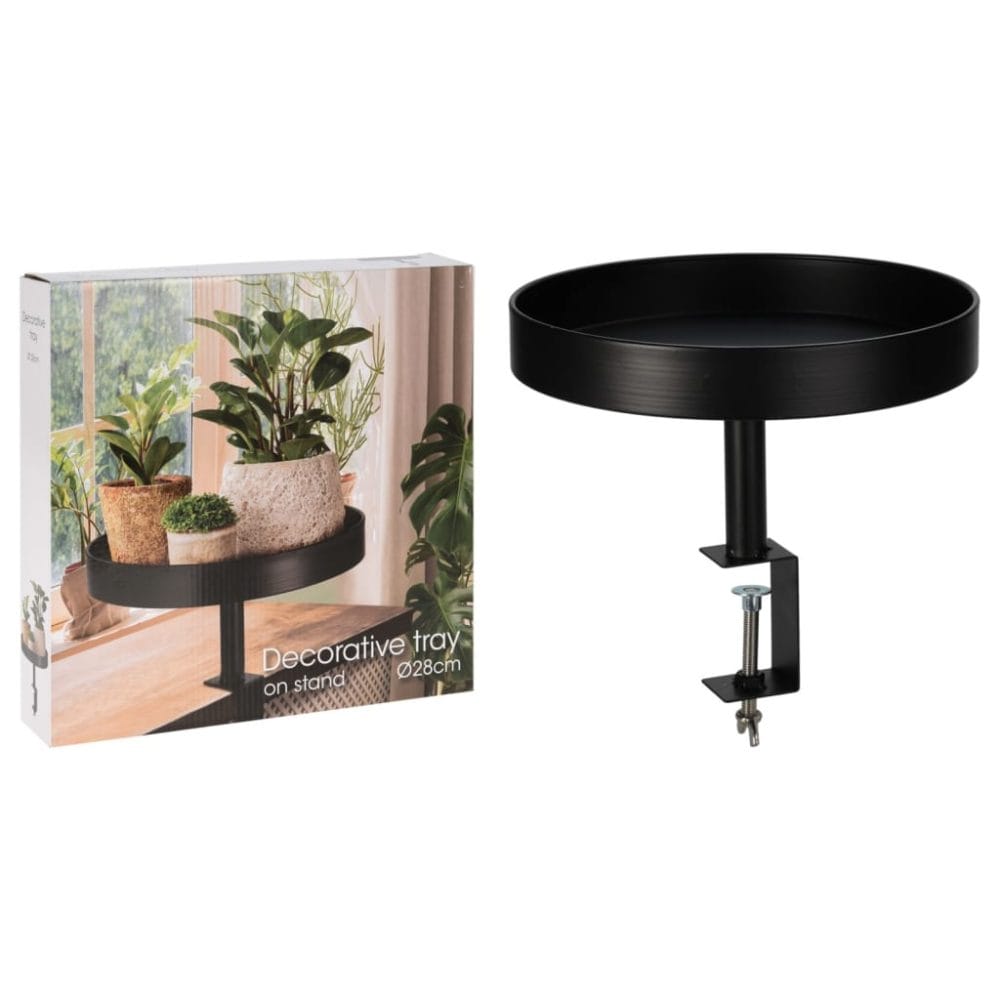 Dienblad met klem decoratief 28x26 cm zwart - H&S Collection