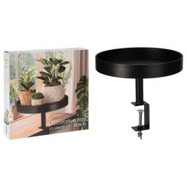 Dienblad met klem decoratief 28x26 cm zwart - H&S Collection