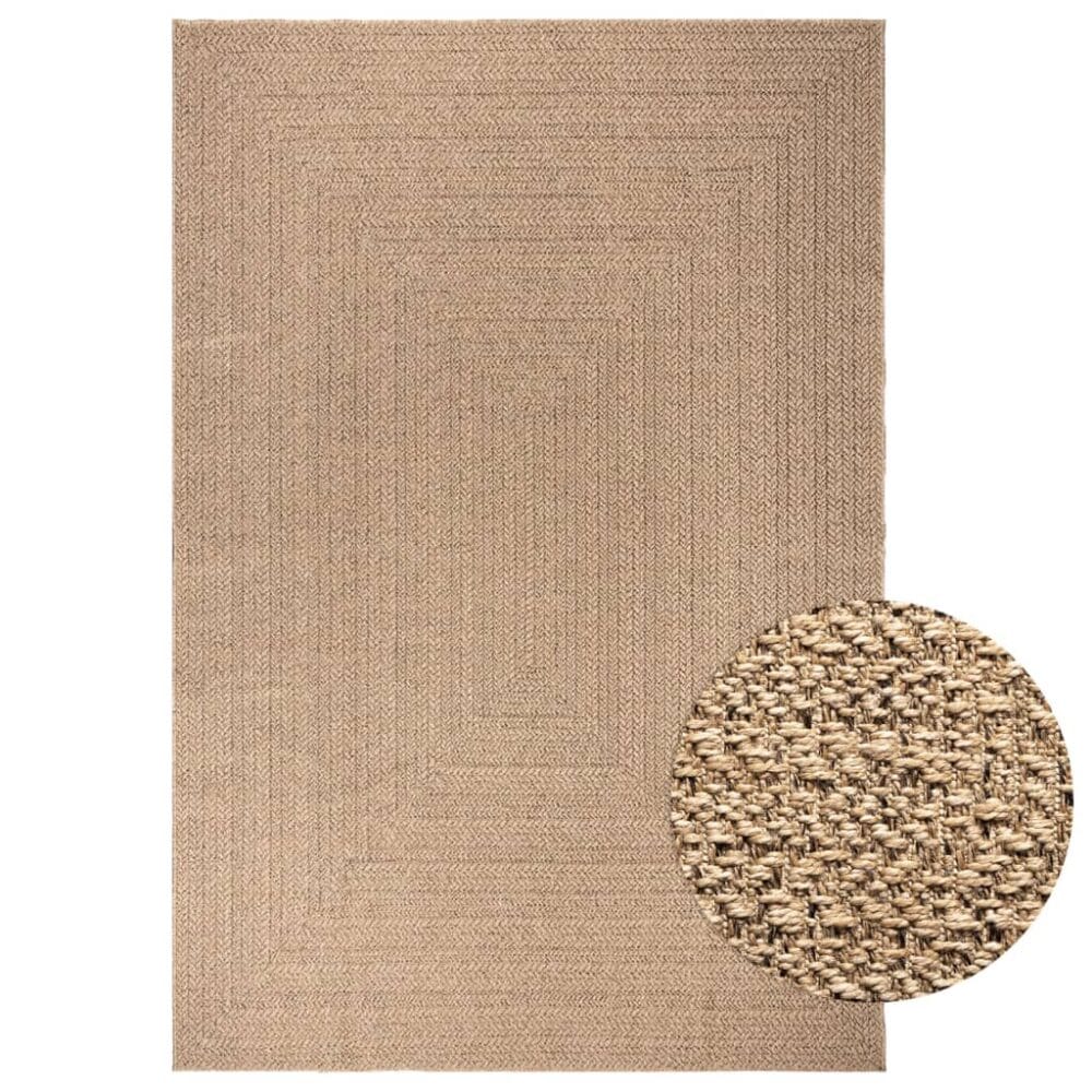 Vloerkleed binnen en buiten jute look Bruin ‘Zizur’ - Afbeelding 22