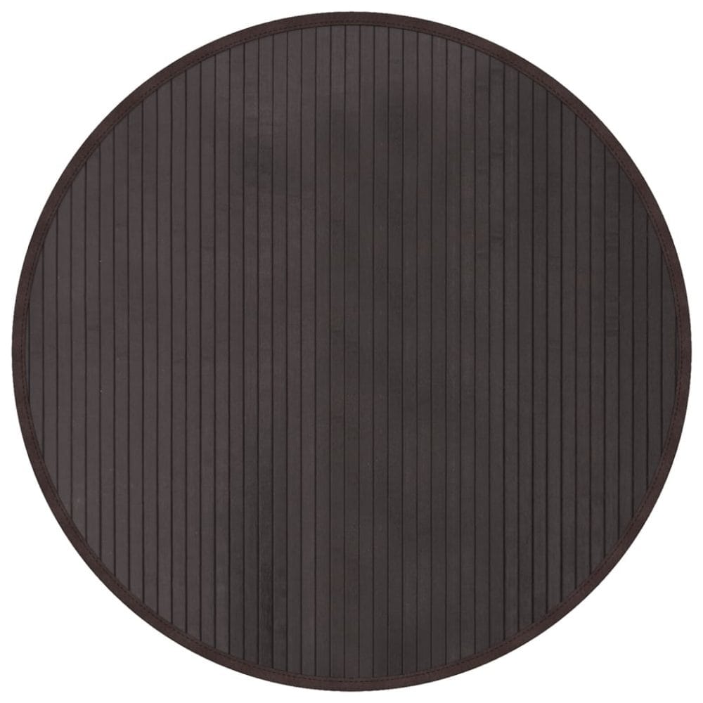 Vloerkleed bamboe rond donkerbruin
