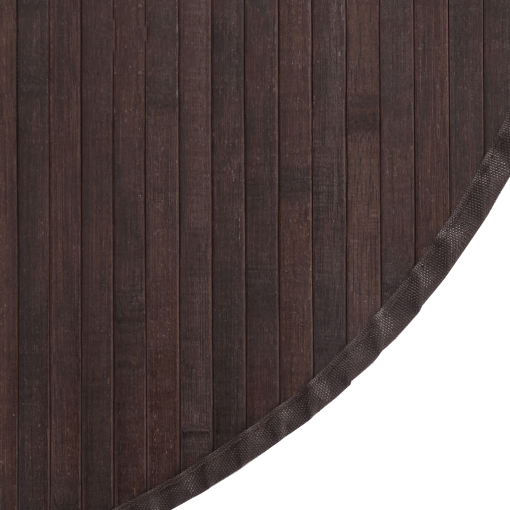 Vloerkleed bamboe rond donkerbruin