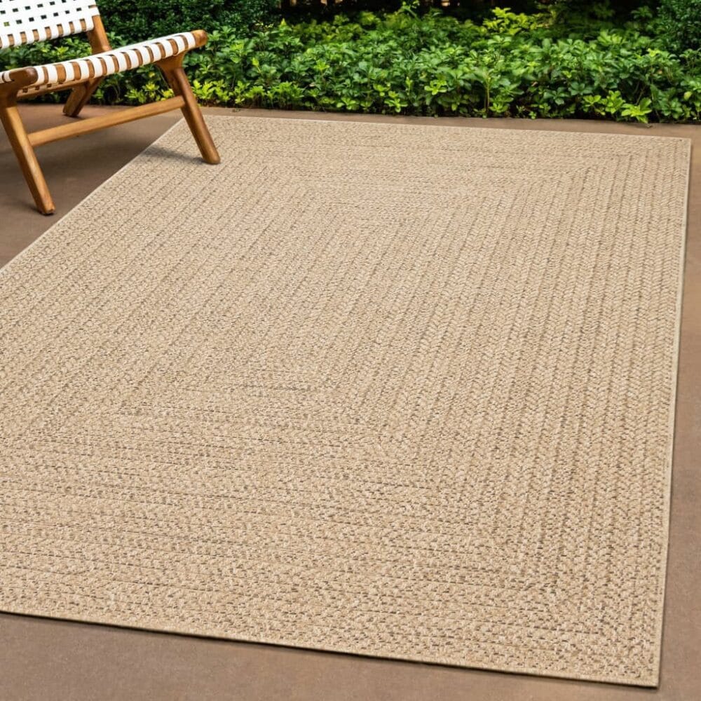 Vloerkleed binnen en buiten jute look Bruin ‘Zizur’ - Afbeelding 13