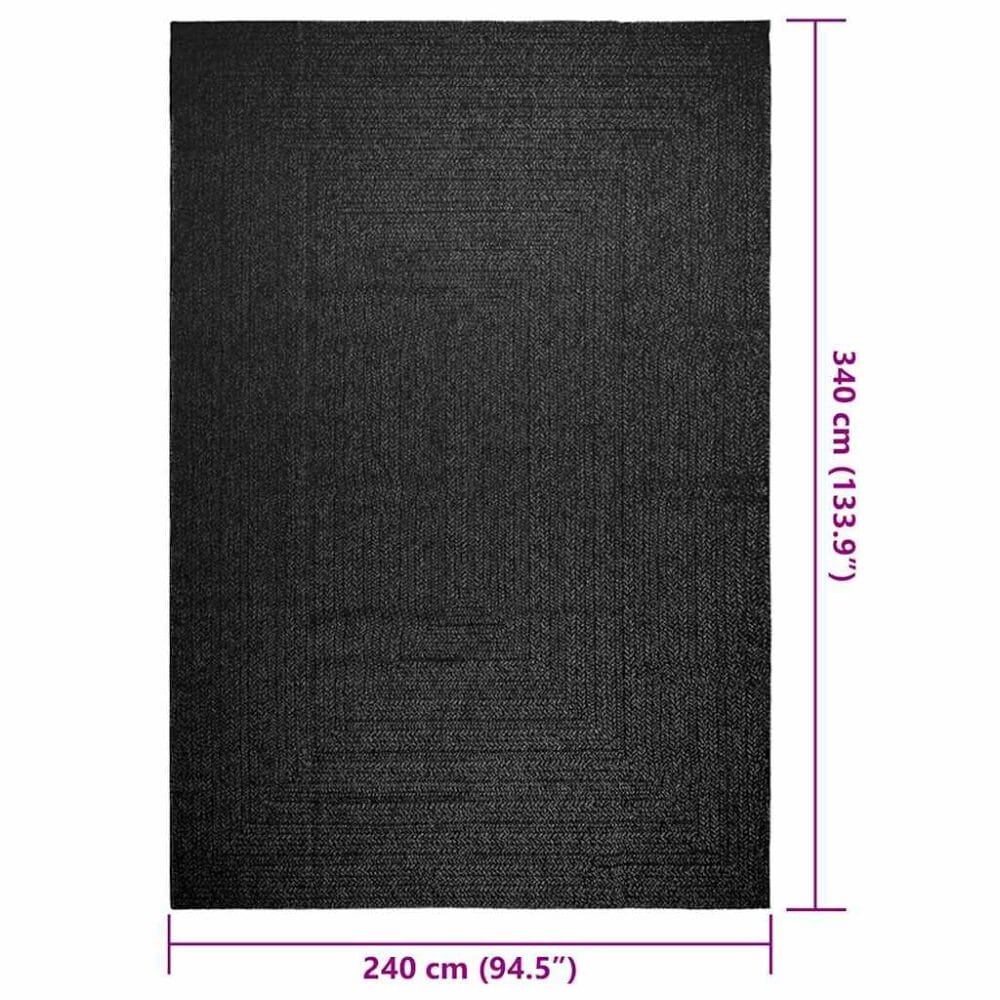 Vloerkleed binnen en buiten jute look Antraciet 'Zizur' - Afbeelding 9