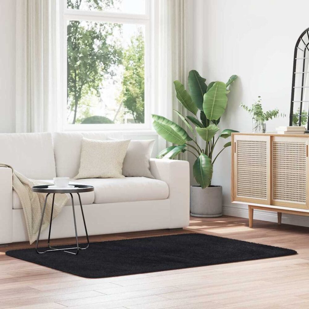 Hoogpolig Vloerkleed Navarra Polyester Zwart - Afbeelding 26
