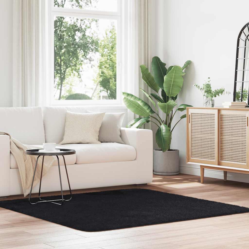 Hoogpolig Vloerkleed Navarra Polyester Zwart - Afbeelding 20