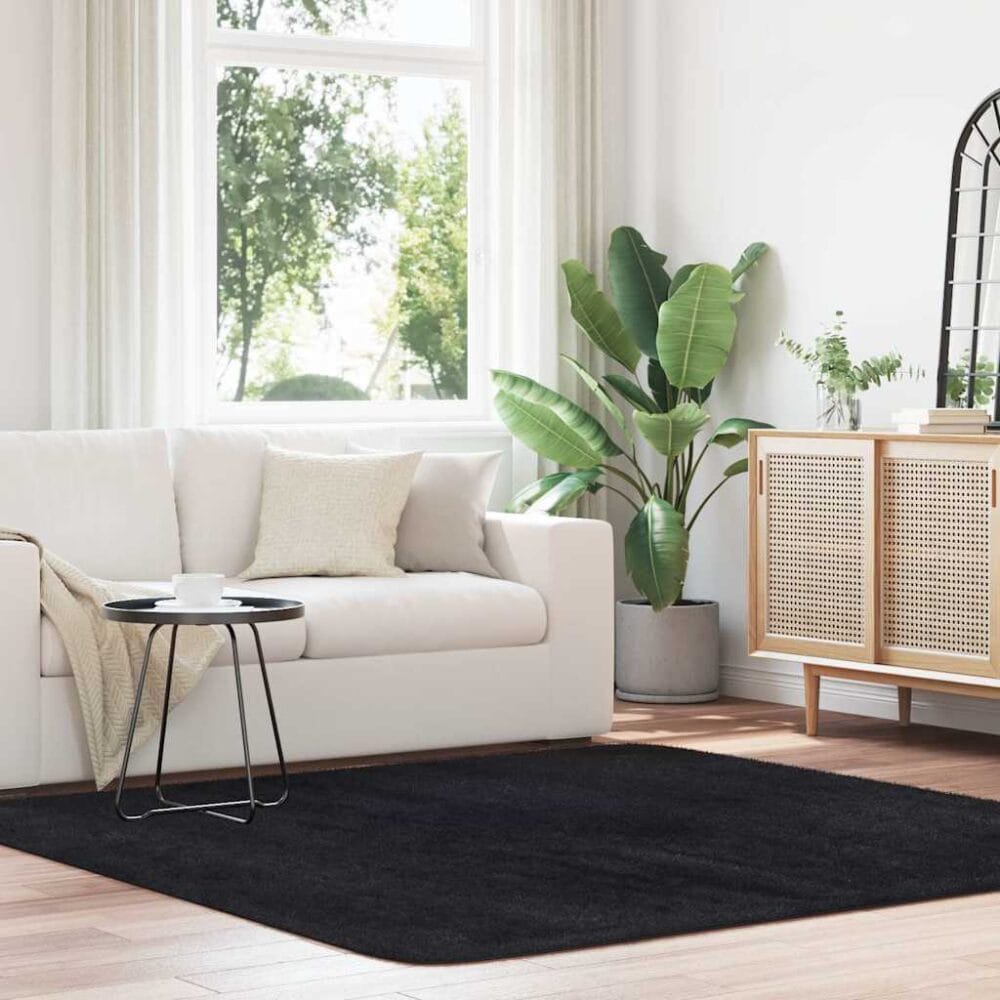 Hoogpolig Vloerkleed Navarra Polyester Zwart - Afbeelding 23