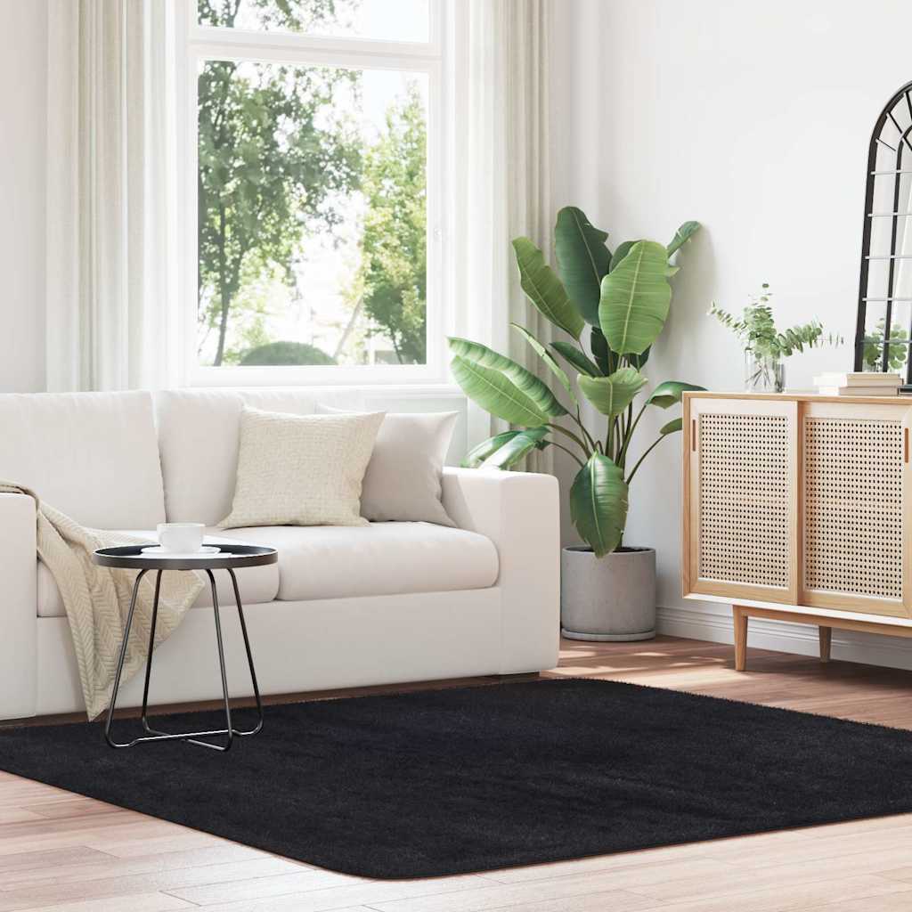 Hoogpolig Vloerkleed Navarra Polyester Zwart - Afbeelding 23