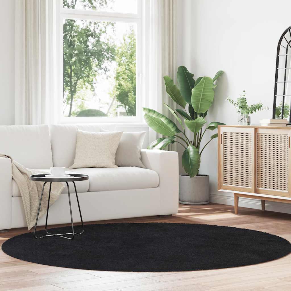 Hoogpolig Vloerkleed Navarra Polyester Zwart - Afbeelding 12