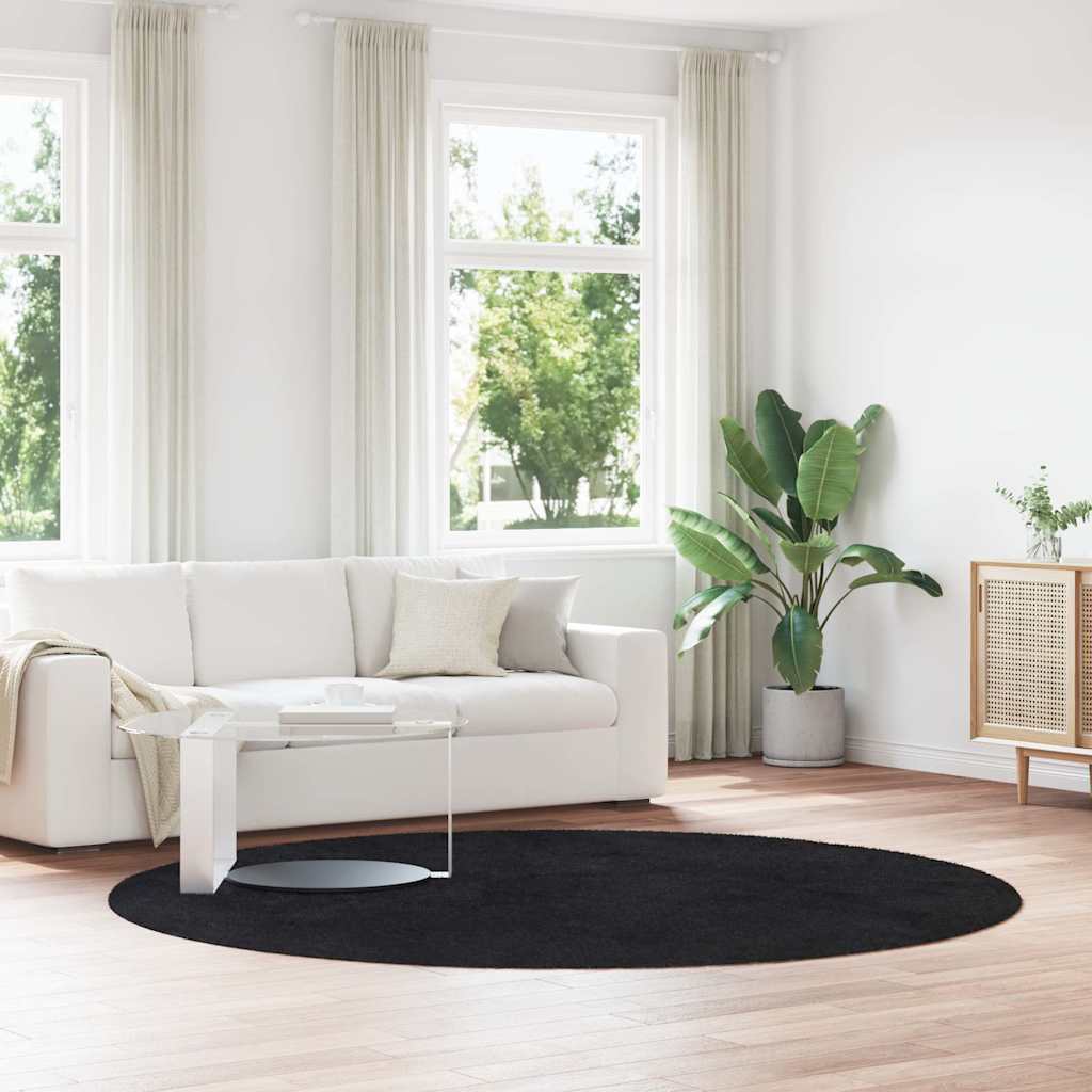 Hoogpolig Vloerkleed Navarra Polyester Zwart - Afbeelding 14