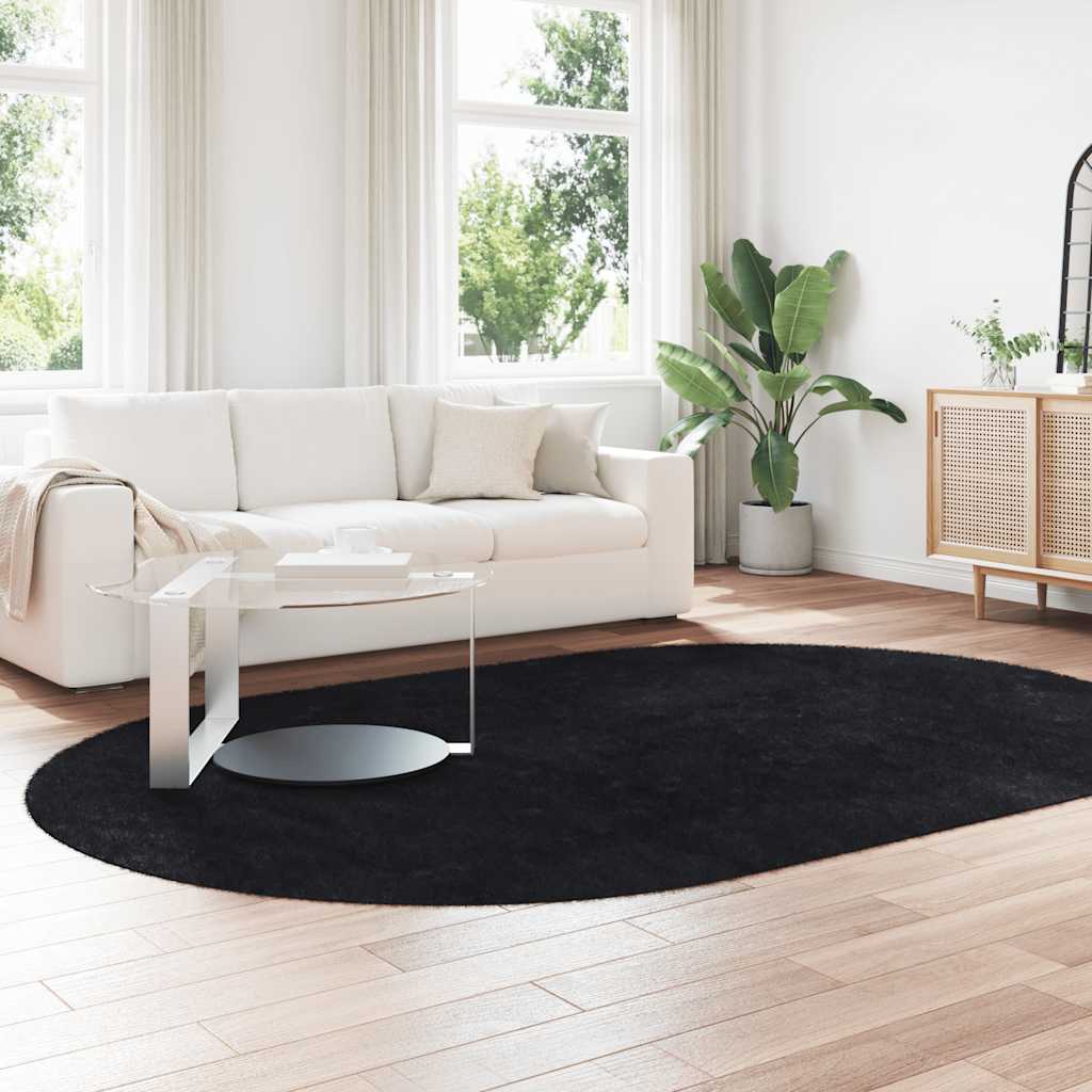 Hoogpolig Vloerkleed Navarra Polyester Zwart - Afbeelding 2
