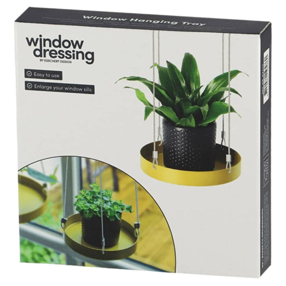Hangend Plantenblad rond goudkleurig - Esschert Design