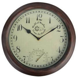 Esschert Design stationsklok met thermometer 30