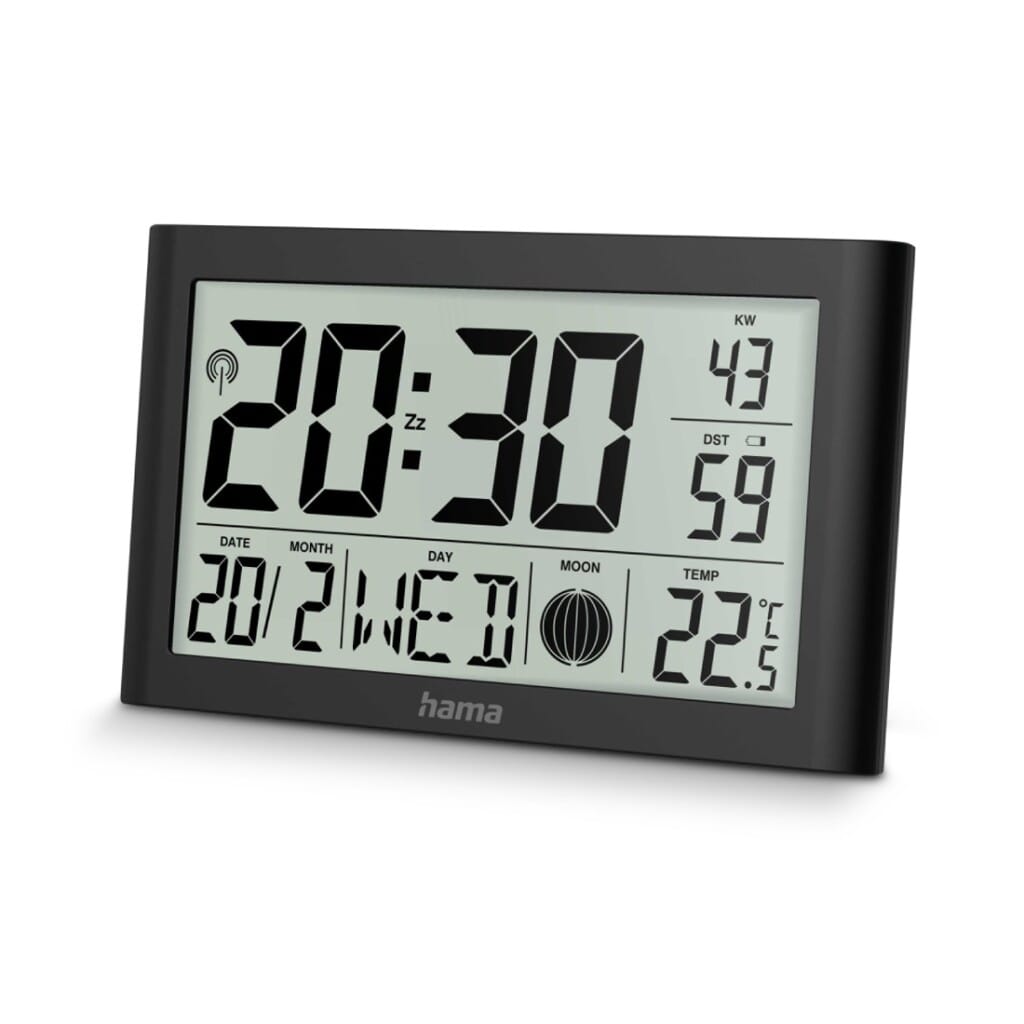 Digitale DCF Wandklok + Thermo- en Hygrometer Zwart - Hama 'Martinique'