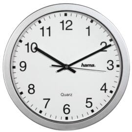 Wandklok analoog 35cm zilver/wit - Hama 'CWA100'