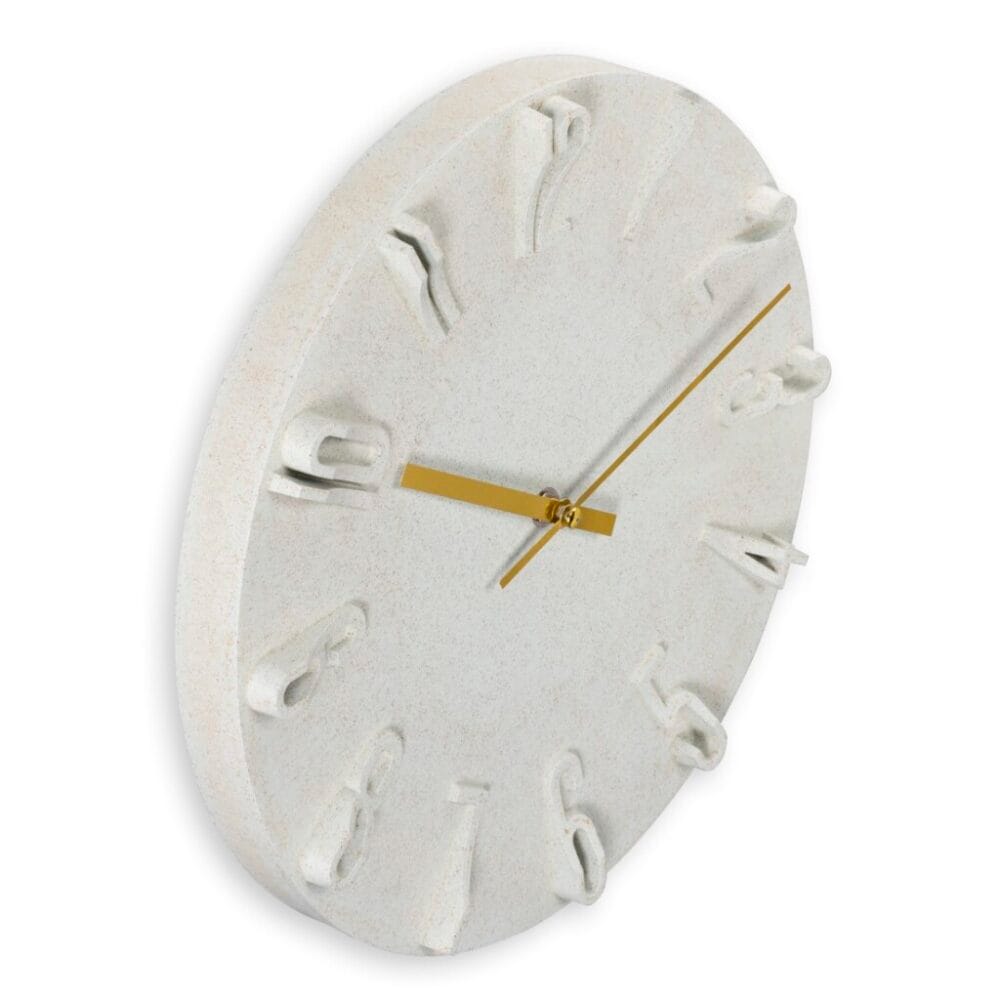 Wandklok met 3D Cijfers 30 cm Beige/Goud - Hama 'Corfu' - Afbeelding 2