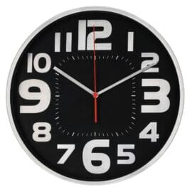 Wandklok 30cm geluidsarm Zilver/zwart 'Emotion' - Hama