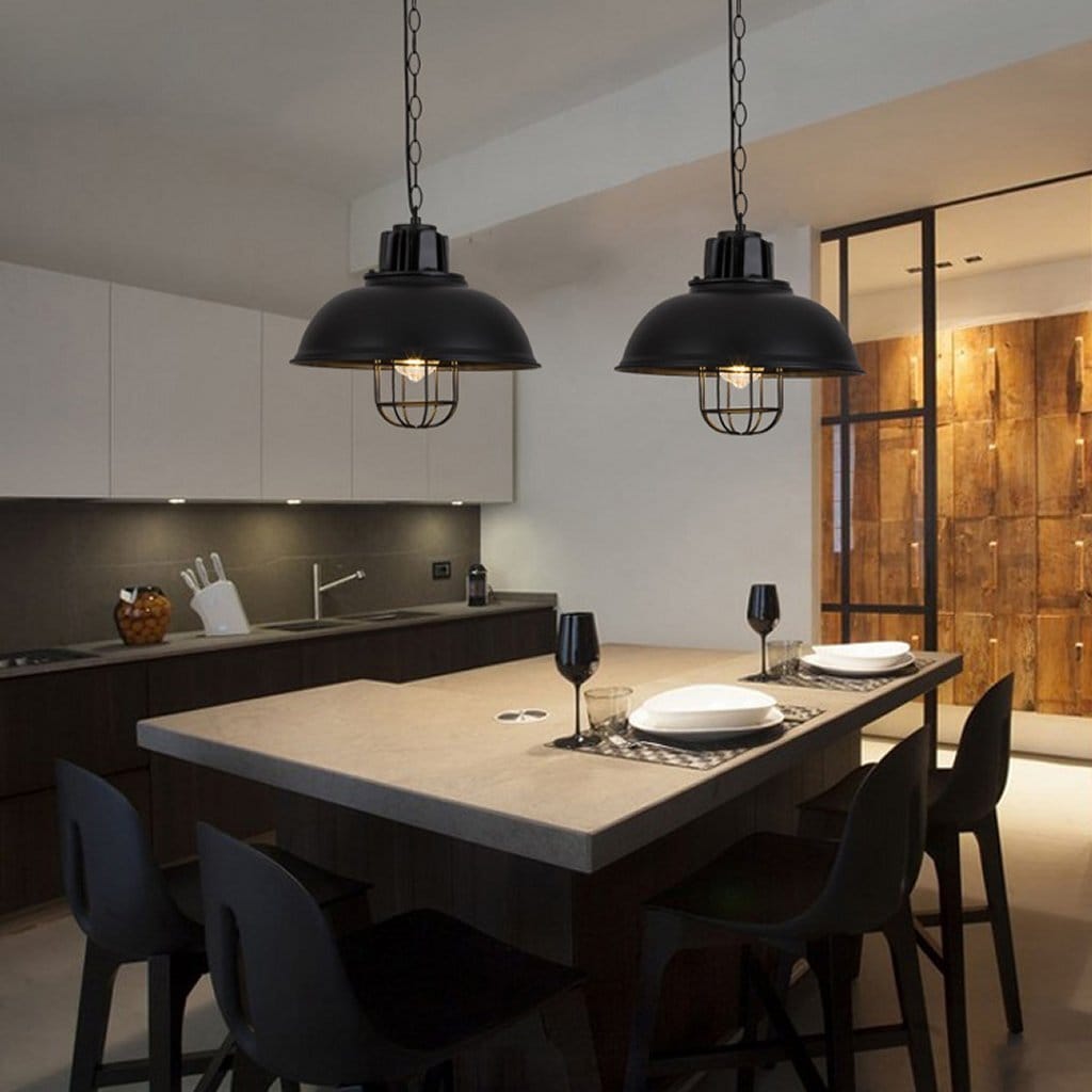 Industriële Hanglamp 33x26 cm Zwart/Metaal - Homestyle Pro - Afbeelding 2