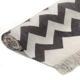 New Wave Kelim vloerkleed met patroon katoen zwart-wit