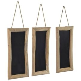 Krijtborden 3 st 30x70 cm teakhout
