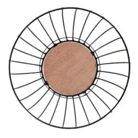 Metalen Fruitschaal 28 cm Zwart/Hout