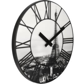 Wandklok 39cm grijs zwart Parijs 3D 'La Ville' - NeXtime