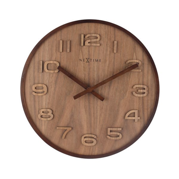 Wandklok 35cm hout bruin 'Woody Medium' - NeXtime - Afbeelding 3