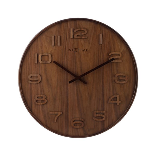 Wandklok 35cm hout bruin 'Woody Medium' - NeXtime