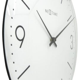 Wandklok 35cm bol glas wit, 'Basic Dome' - NeXtime
